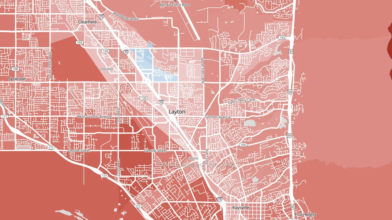 Layton, UT block-group political-lean map