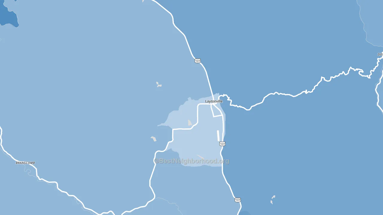 Laytonville, CA block-group political-lean map