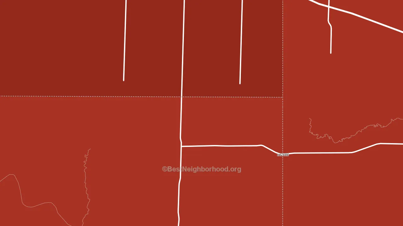 Lazare, TX block-group political-lean map