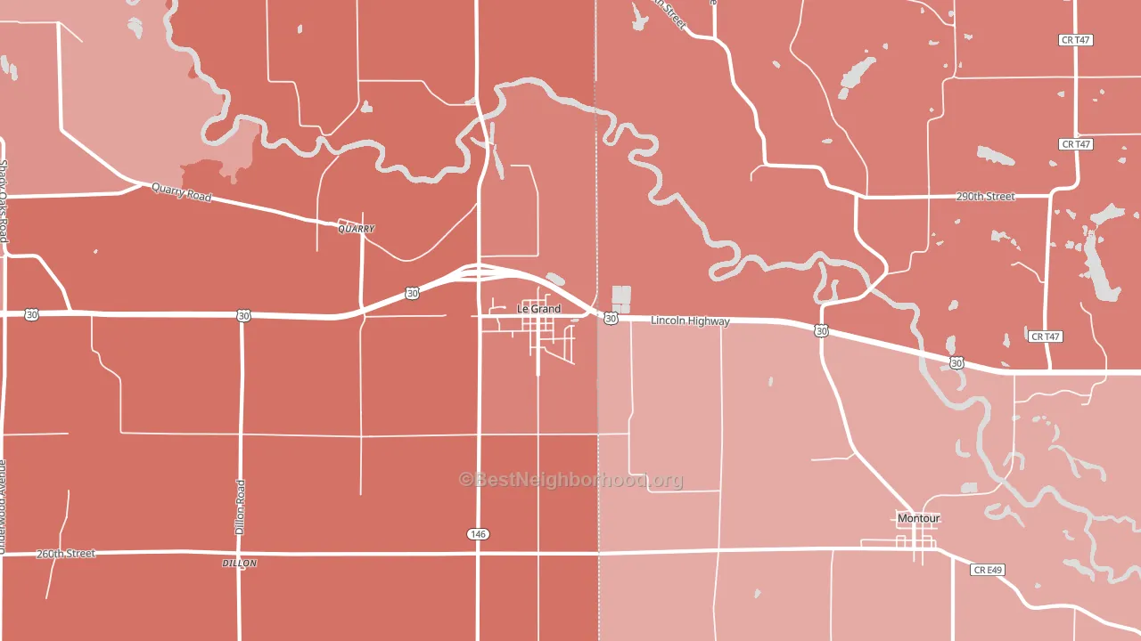 Le Grand, IA block-group political-lean map
