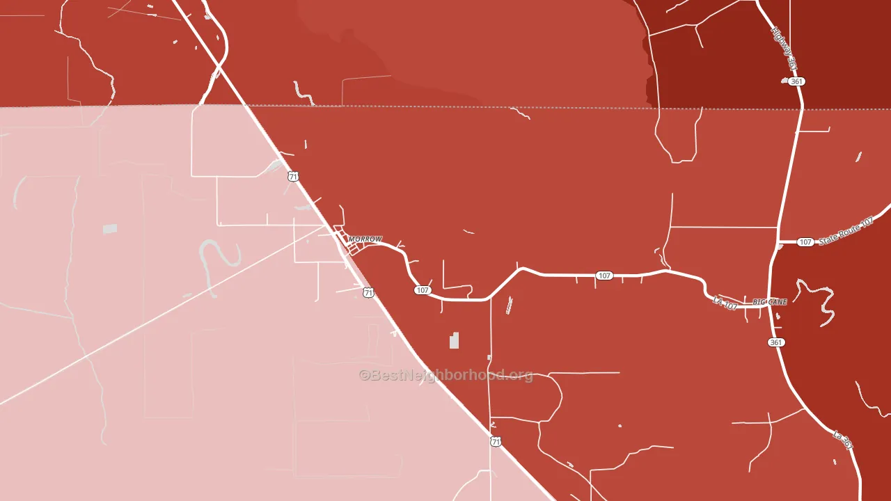 Le Moyen, LA block-group political-lean map