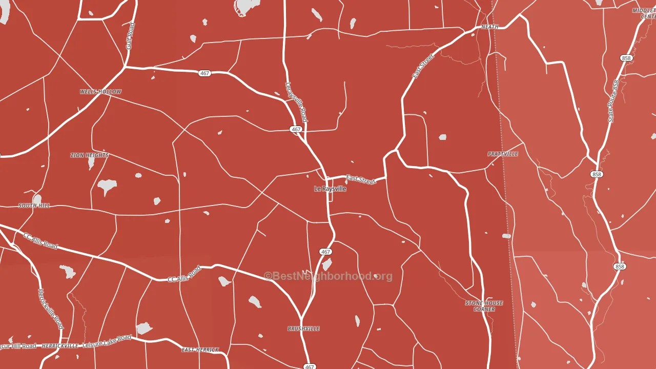 Le Raysville, PA block-group political-lean map