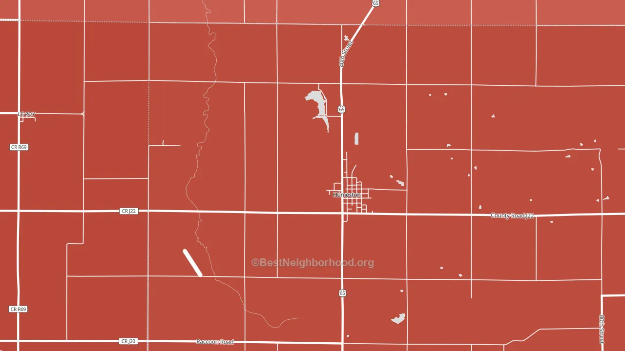 Le Roy, IA block-group political-lean map