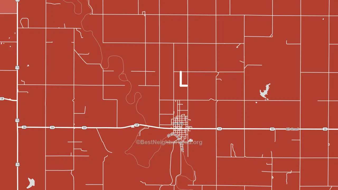 Le Roy, KS block-group political-lean map
