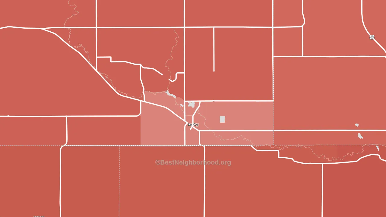 Le Roy, MN block-group political-lean map