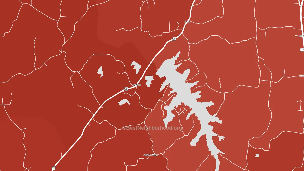 Leach, TN block-group political-lean map