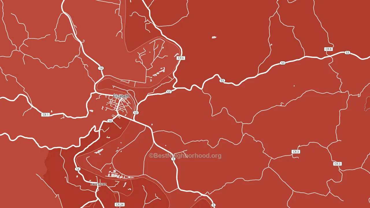 Leachtown, WV block-group political-lean map