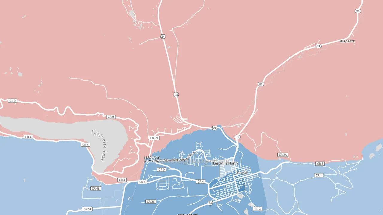 Leadville North, CO block-group political-lean map