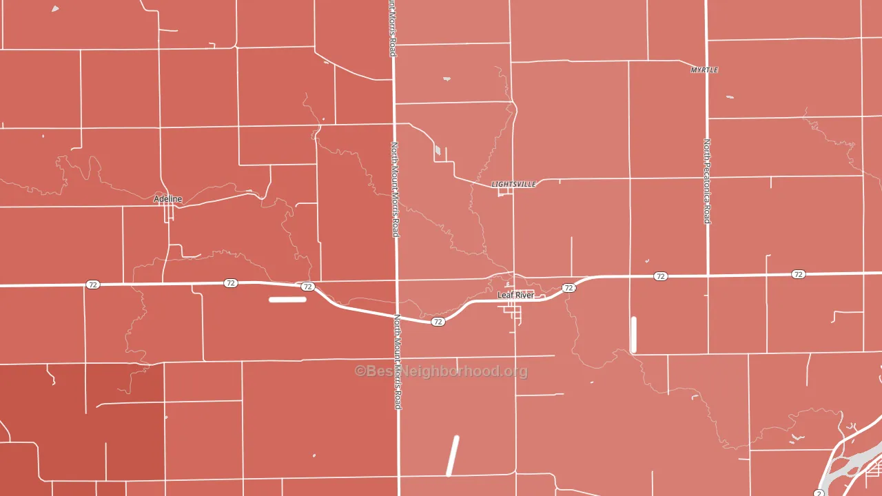 Leaf River, IL block-group political-lean map