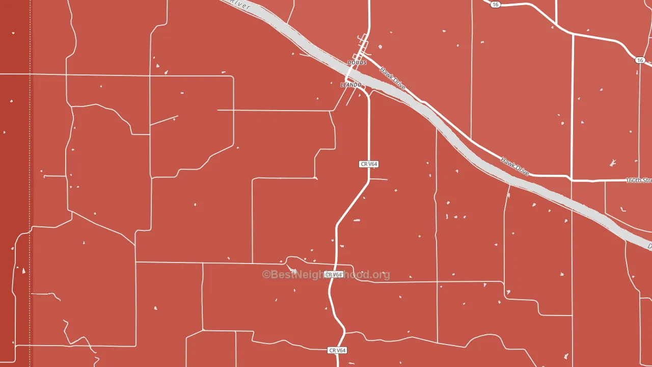 Leando, IA block-group political-lean map