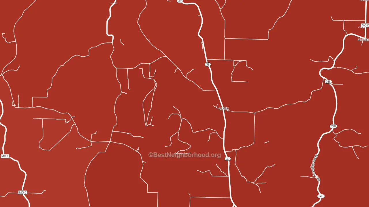 Leann, MO block-group political-lean map