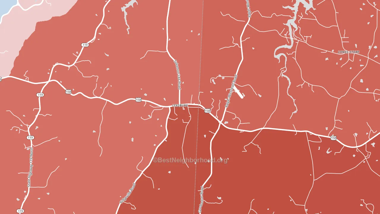 Leasburg, NC block-group political-lean map