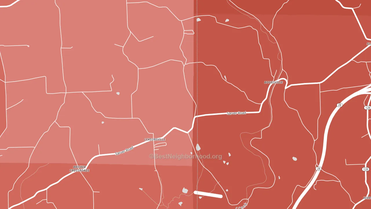 Leasuresville, PA block-group political-lean map