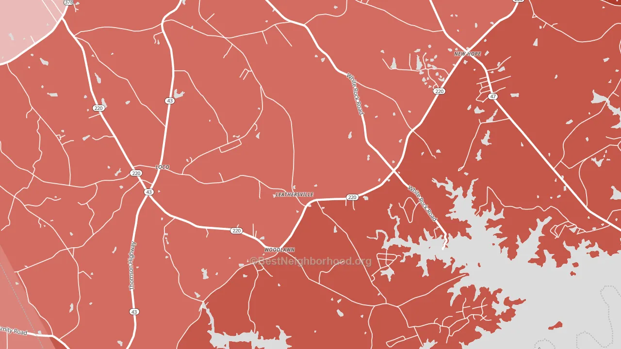 Leathersville, GA block-group political-lean map