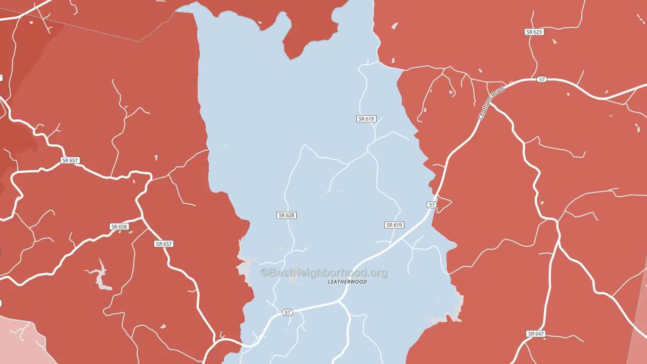 Leatherwood, VA block-group political-lean map