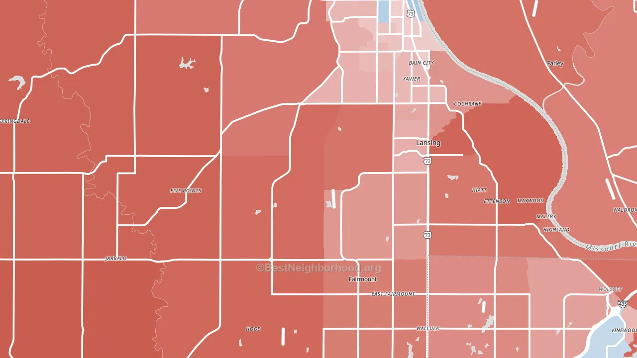 Leavenworth County, KS block-group political-lean map