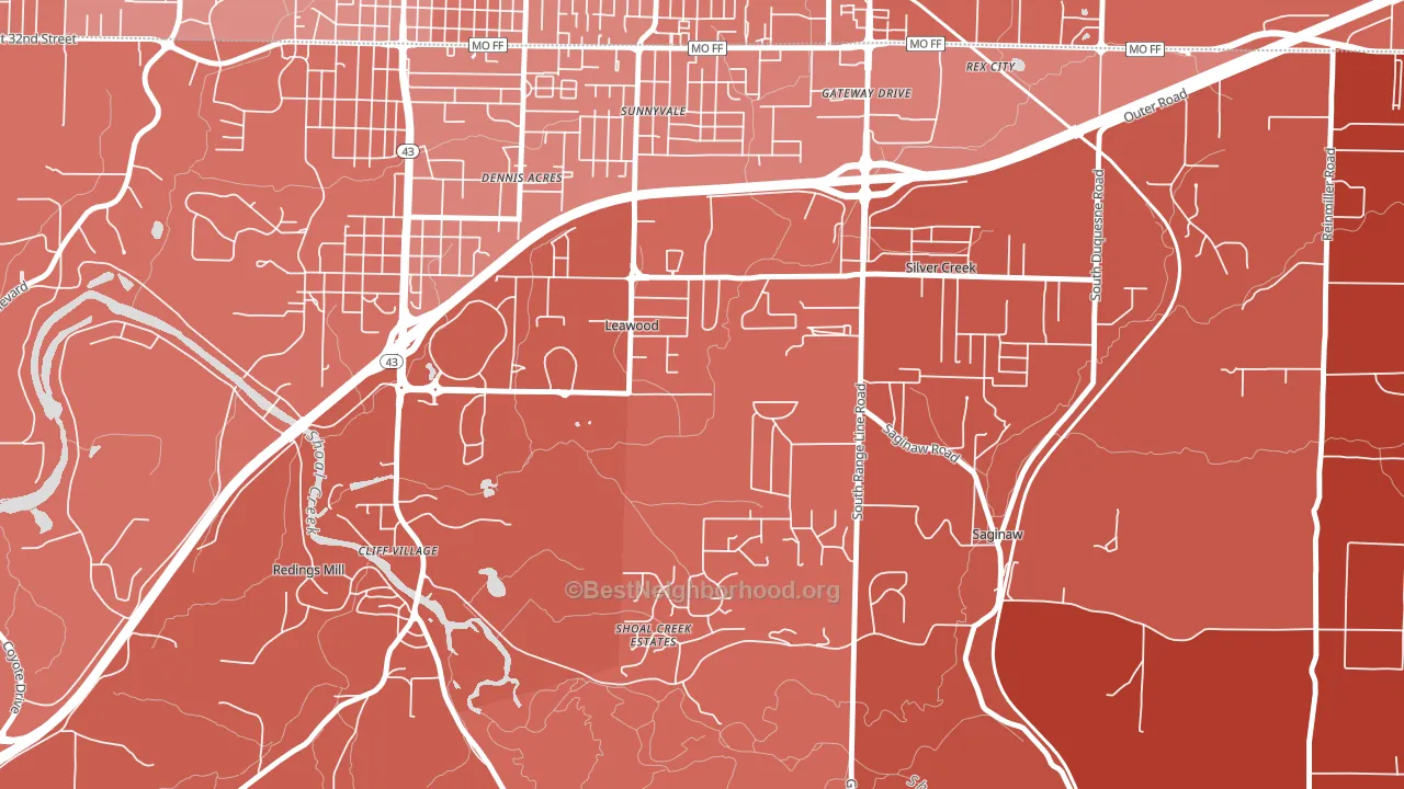 Leawood, MO block-group political-lean map