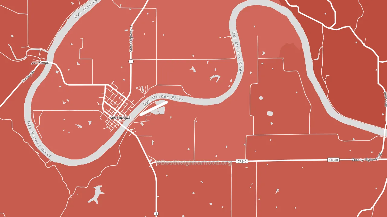 Lebanon, IA block-group political-lean map
