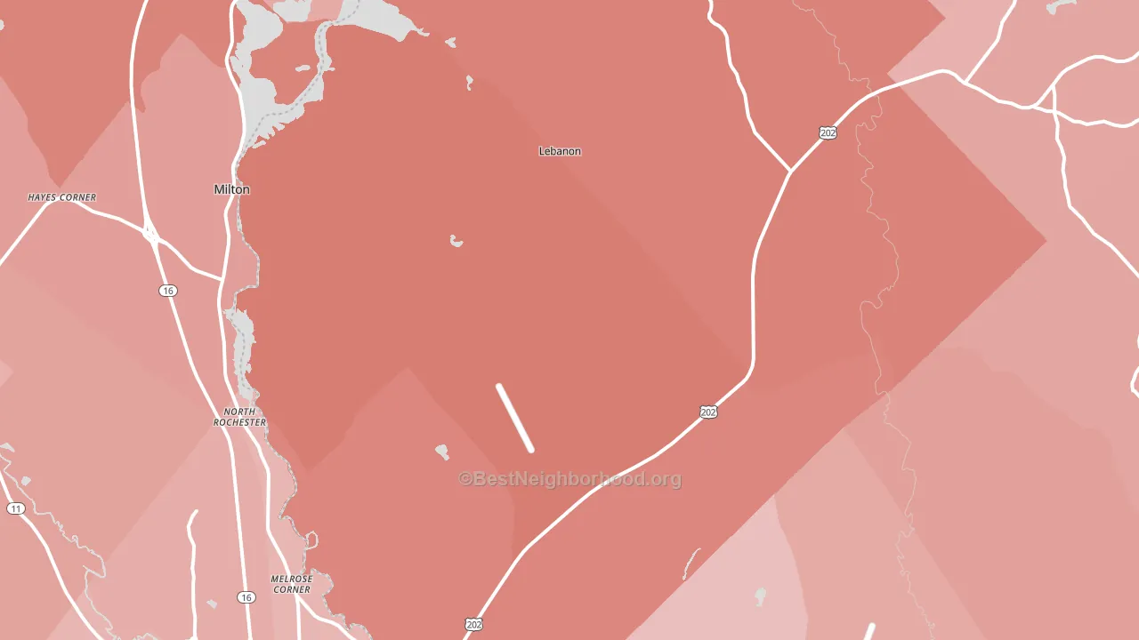 Lebanon, ME block-group political-lean map
