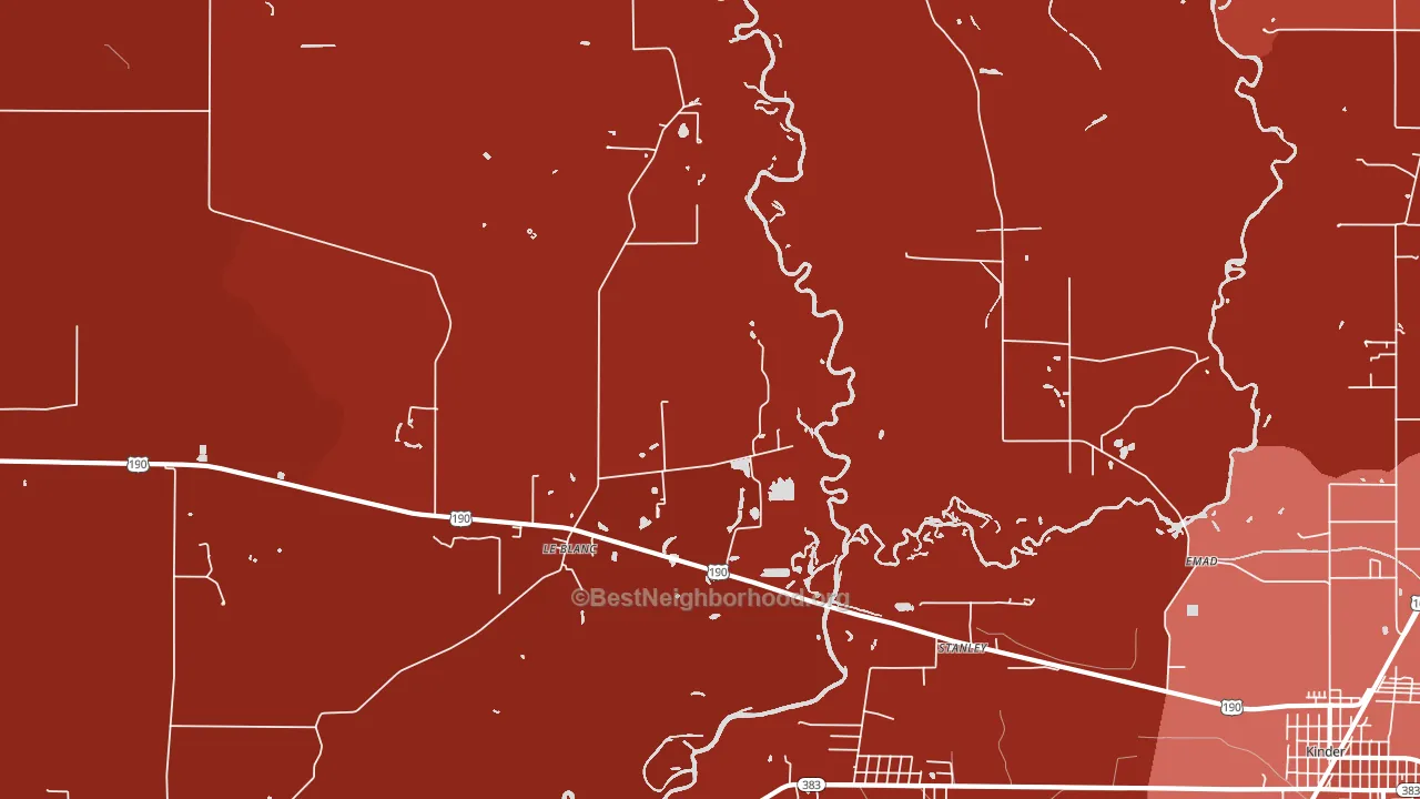 Leblanc, LA block-group political-lean map