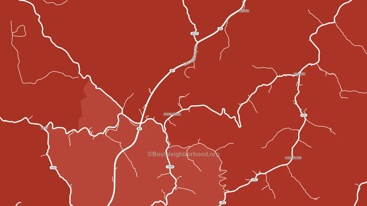 Leburn, KY block-group political-lean map