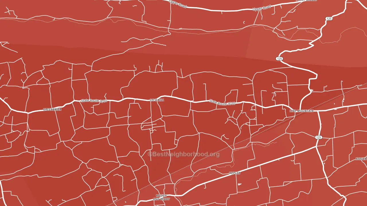Leck Kill, PA block-group political-lean map