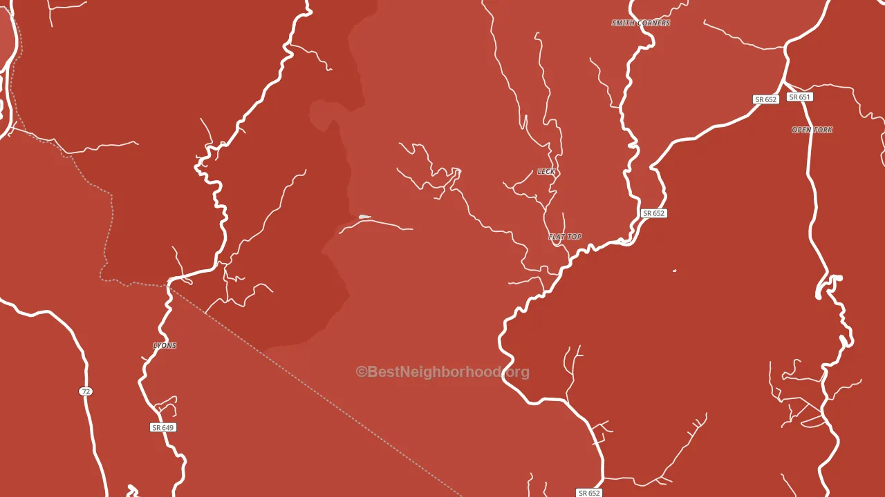 Leck, VA block-group political-lean map
