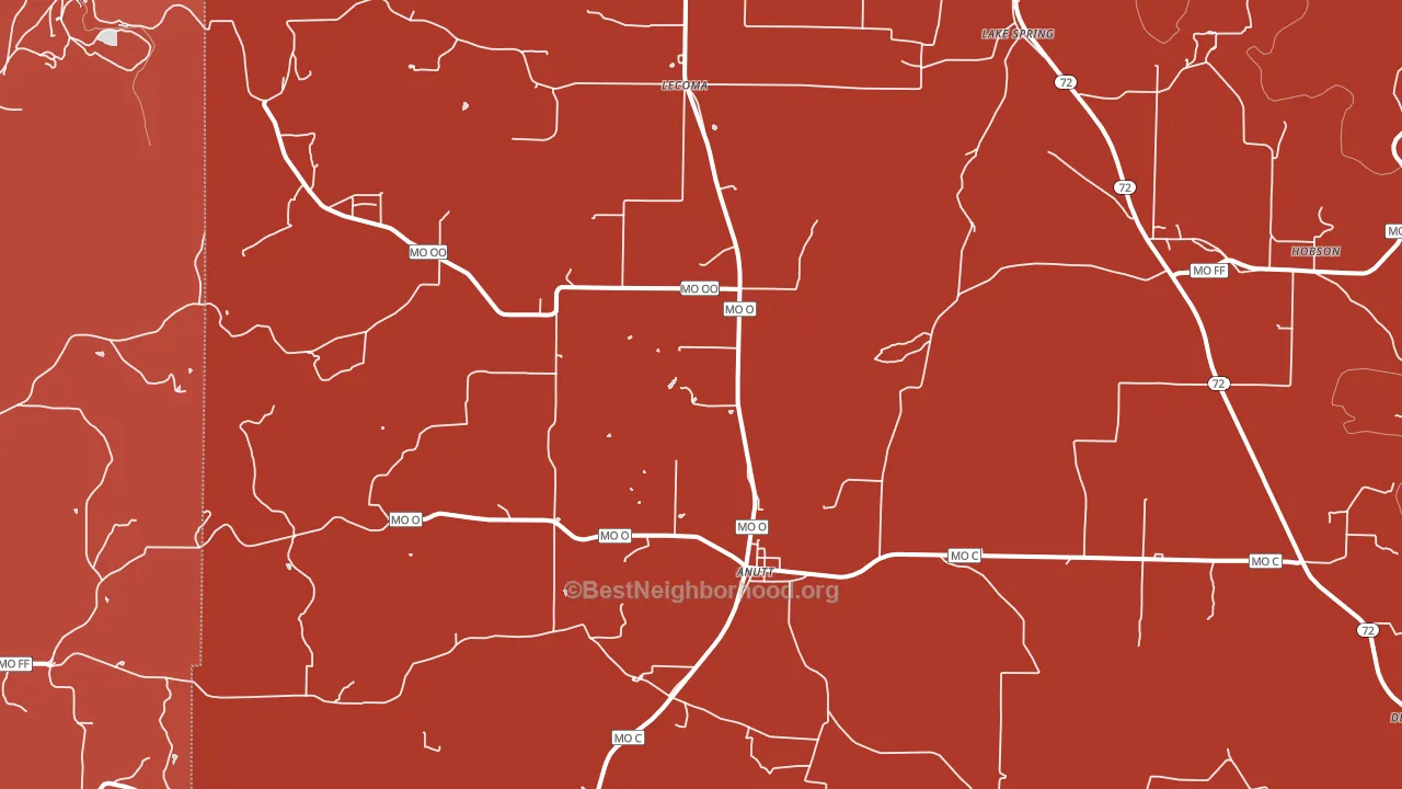 Lecoma, MO block-group political-lean map