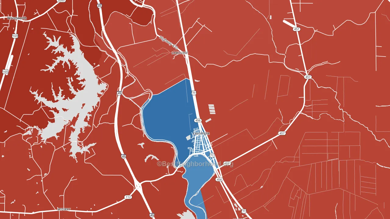 Lecompte, LA block-group political-lean map