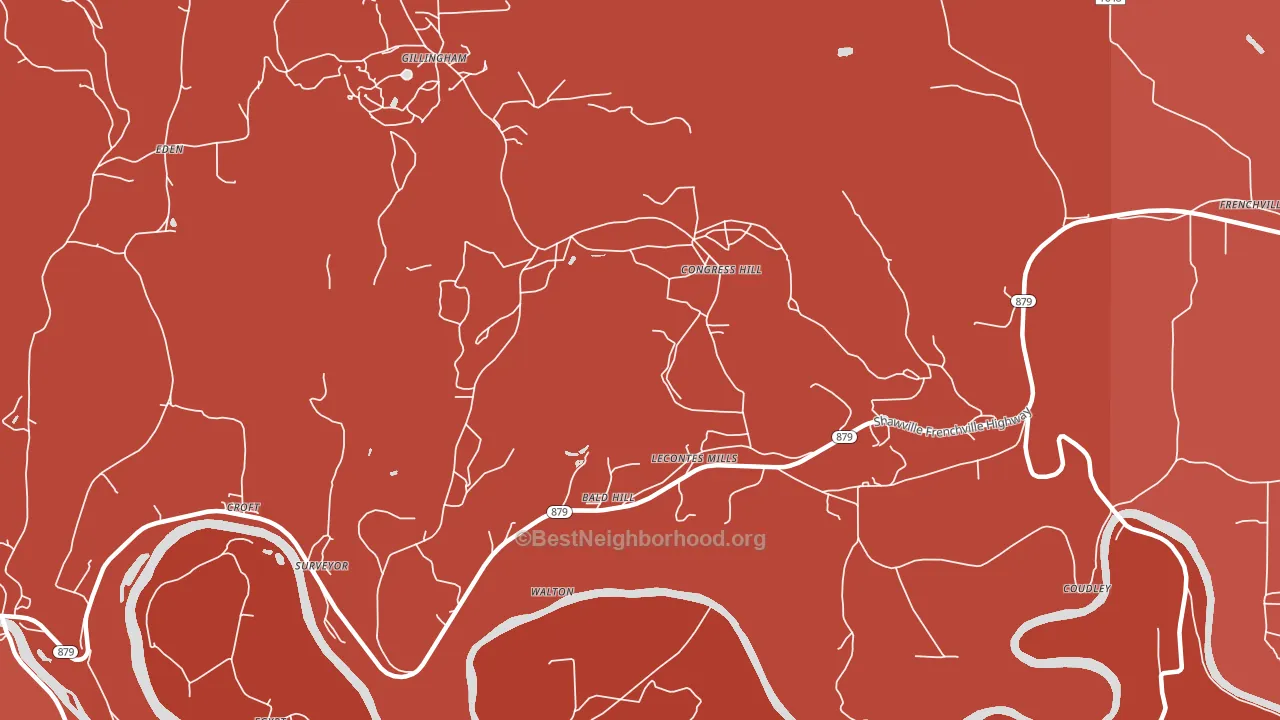 Lecontes Mills, PA block-group political-lean map