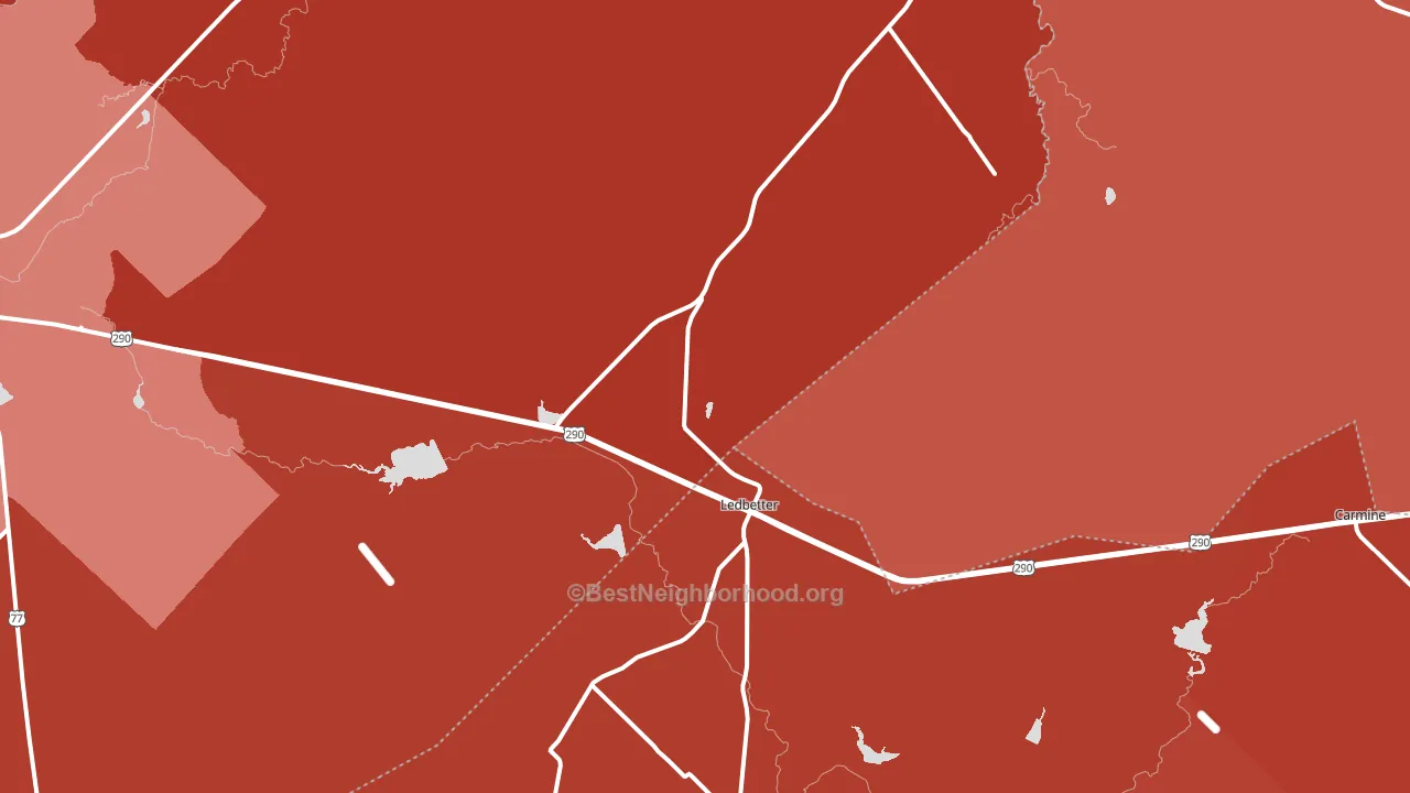 Ledbetter, TX block-group political-lean map