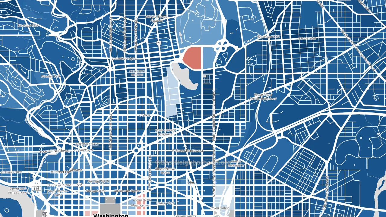 Ledroit Park, Washington, DC block-group political-lean map