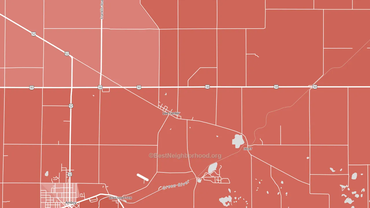 Lee Center, IL block-group political-lean map