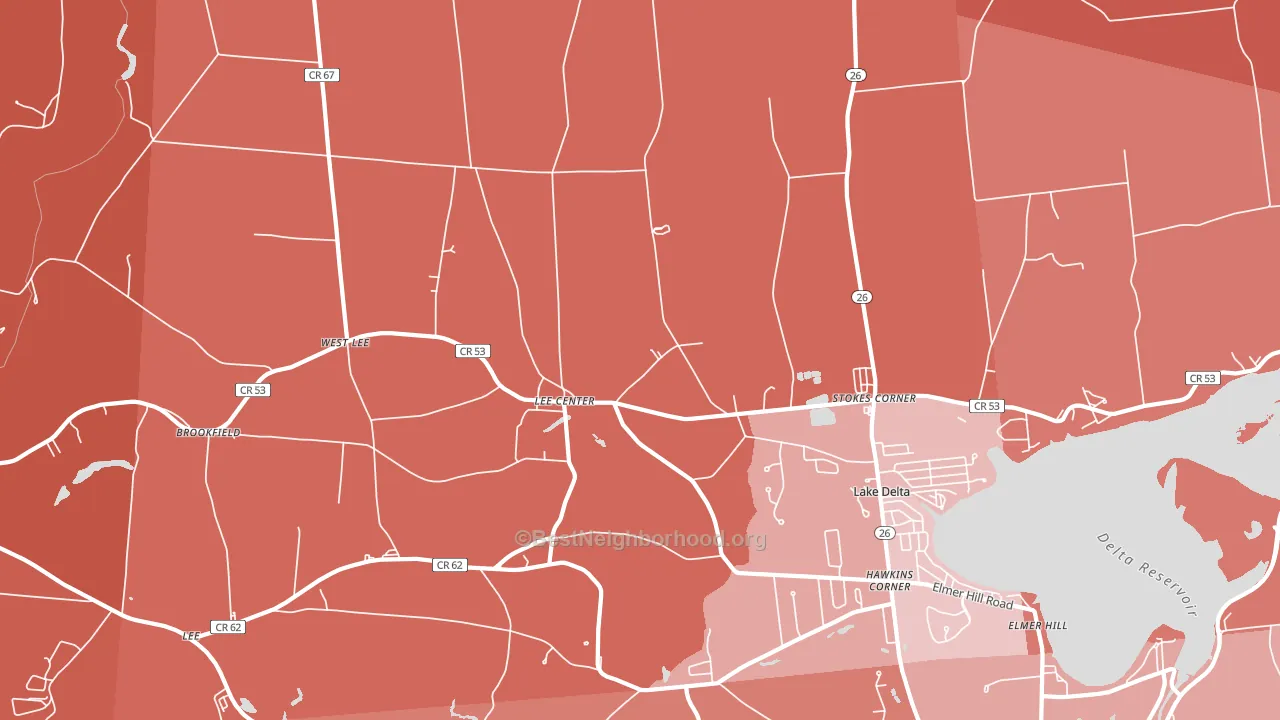 Lee Center, NY block-group political-lean map