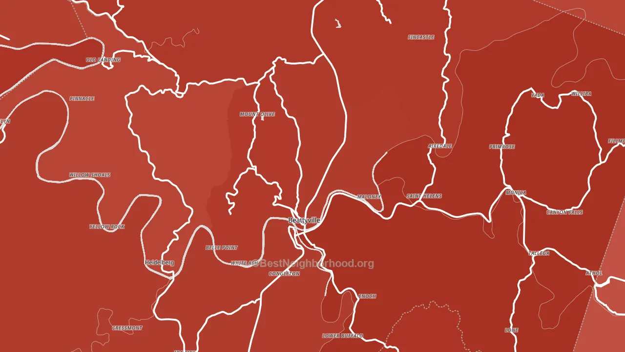 Lee County, KY block-group political-lean map