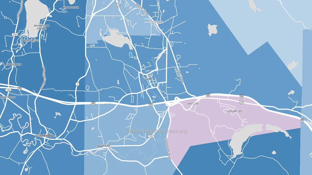 Lee, MA block-group political-lean map