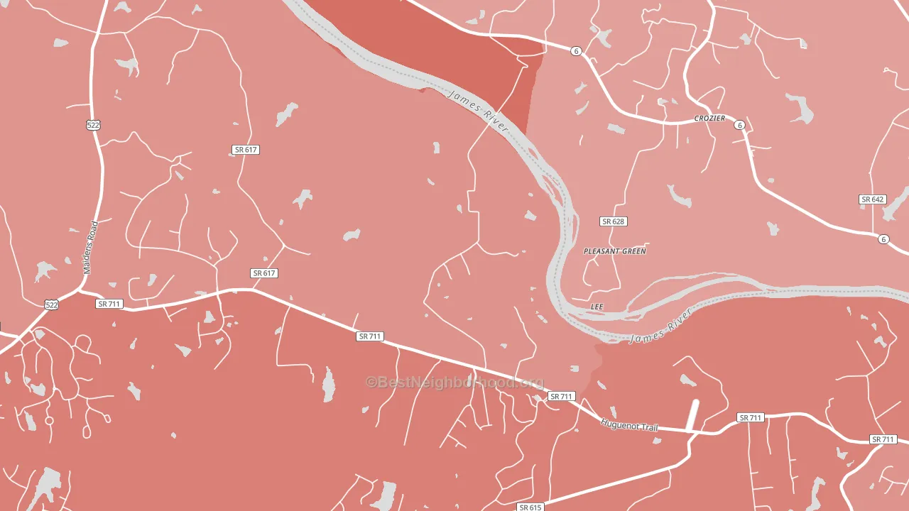 Lee, VA block-group political-lean map