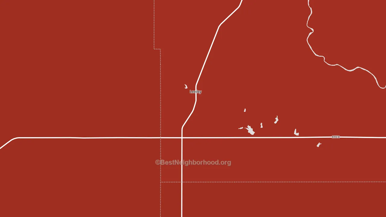 Leedey, OK block-group political-lean map