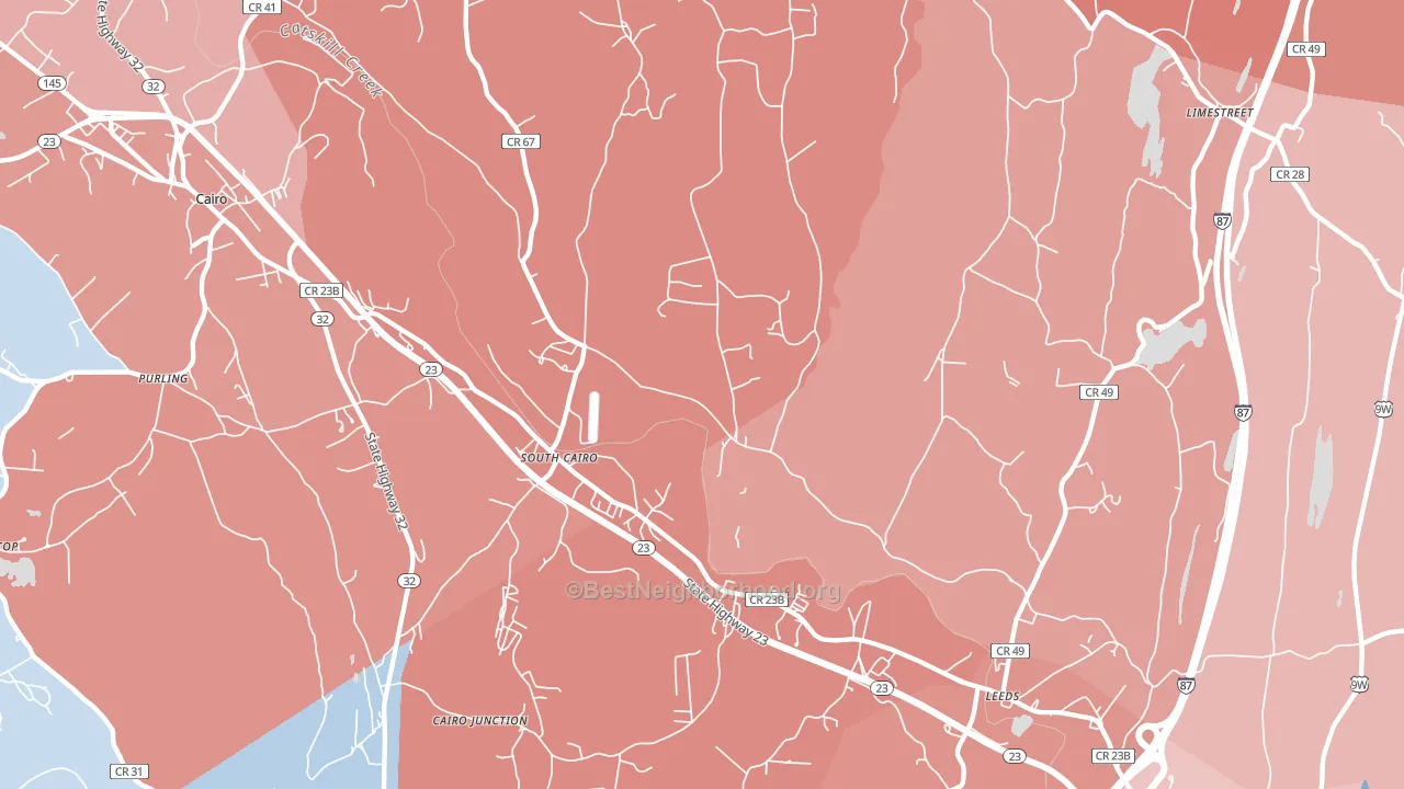 Leeds, NY block-group political-lean map