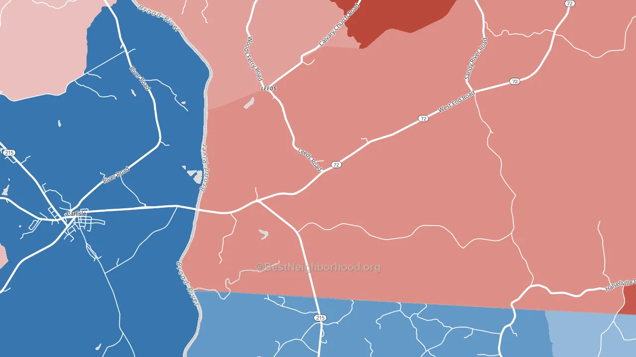 Leeds, SC block-group political-lean map
