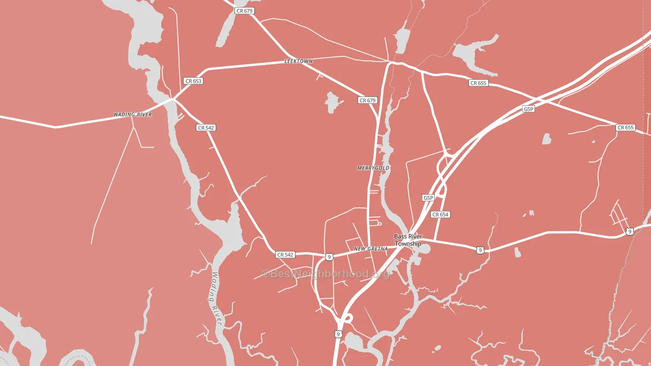 Leektown, NJ block-group political-lean map