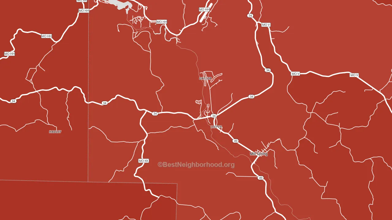 Leeper, MO block-group political-lean map