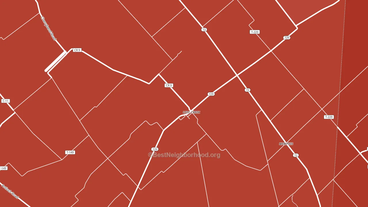 Lees Creek, OH block-group political-lean map