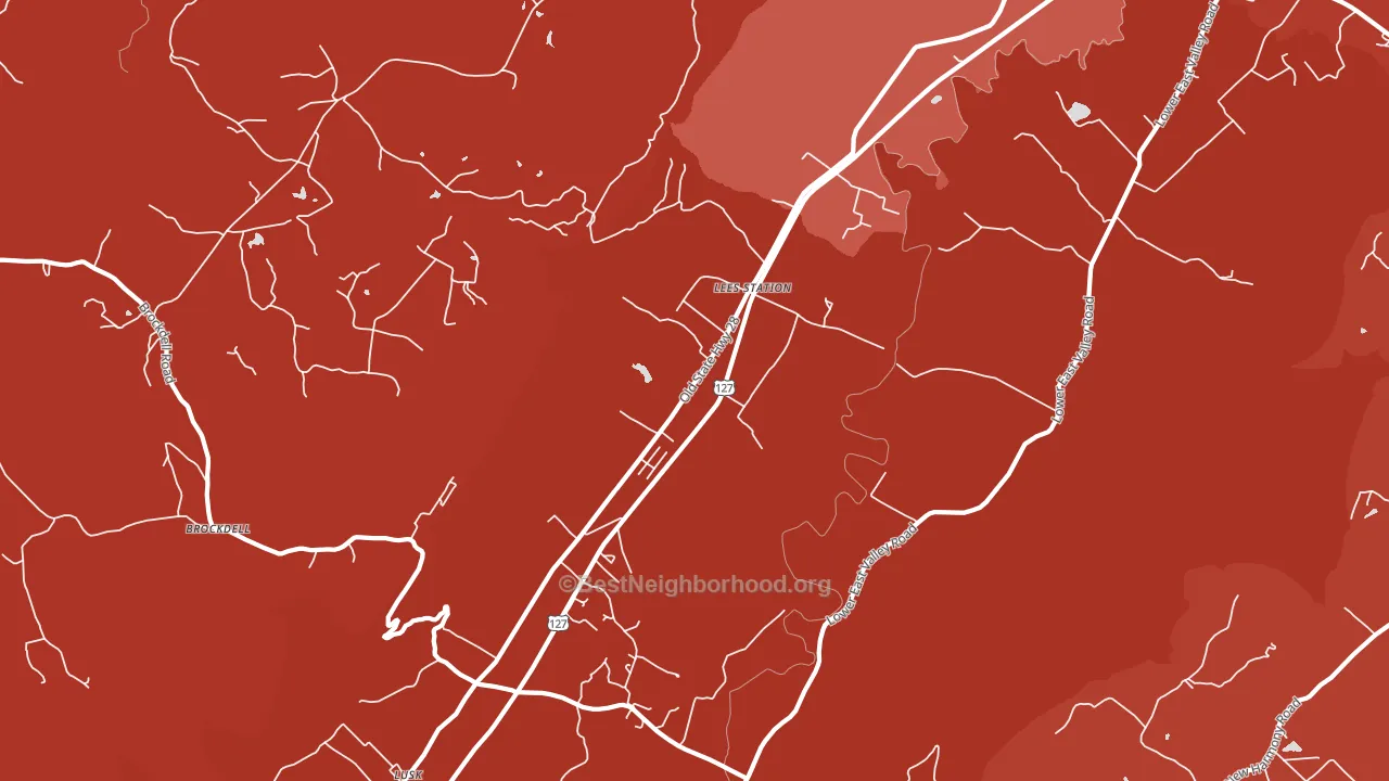 Lees Station, TN block-group political-lean map