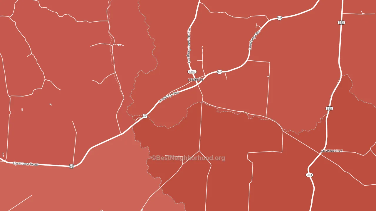 Leesburg, KY block-group political-lean map
