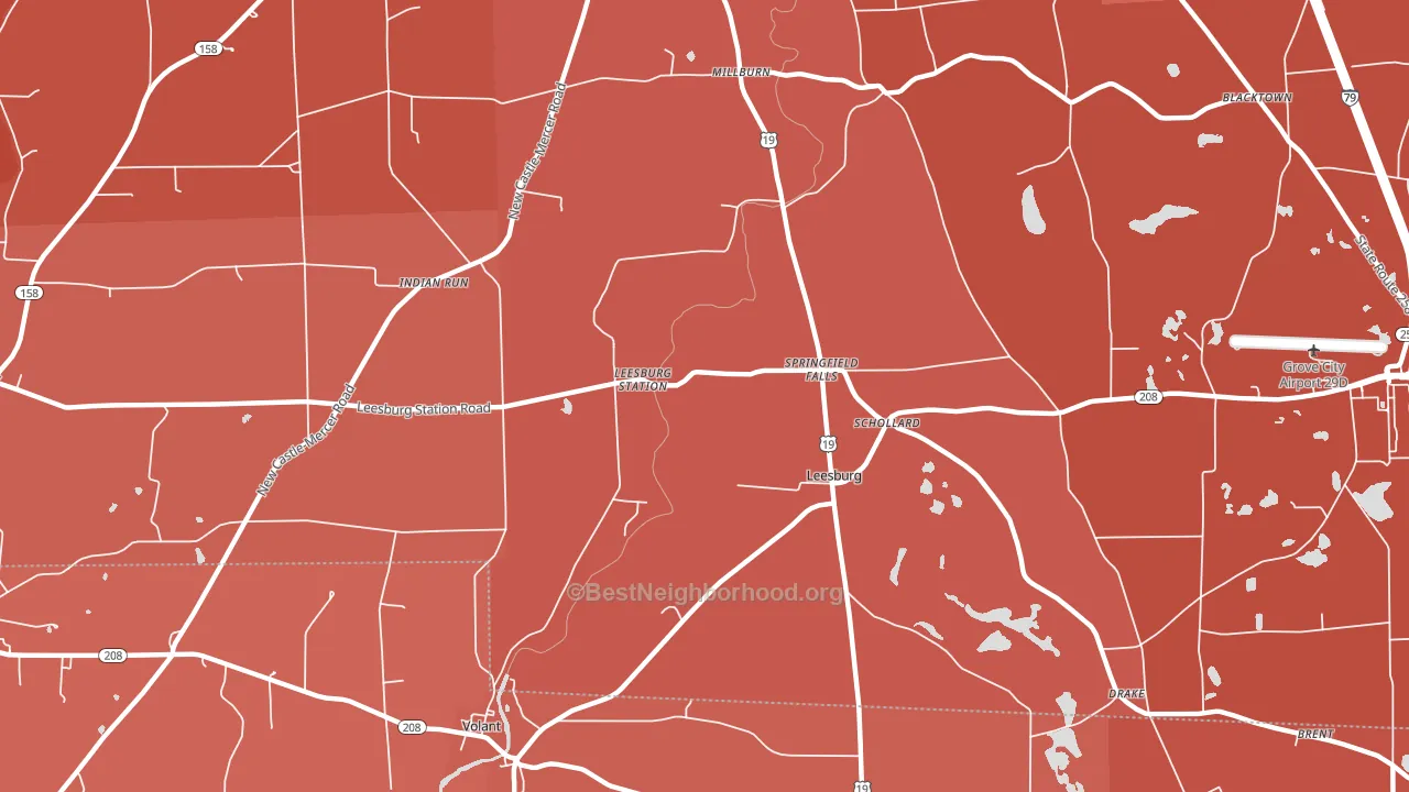 Leesburg, PA block-group political-lean map