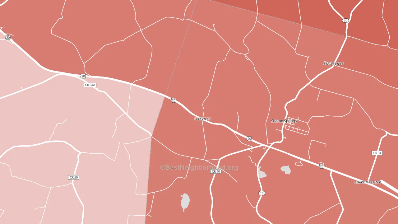 Leesville, NY block-group political-lean map