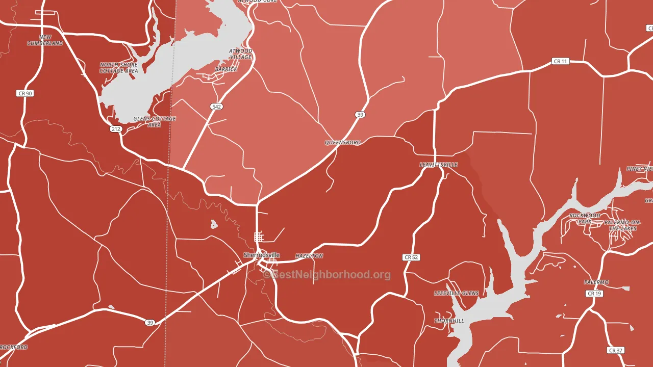 Leesville, OH block-group political-lean map