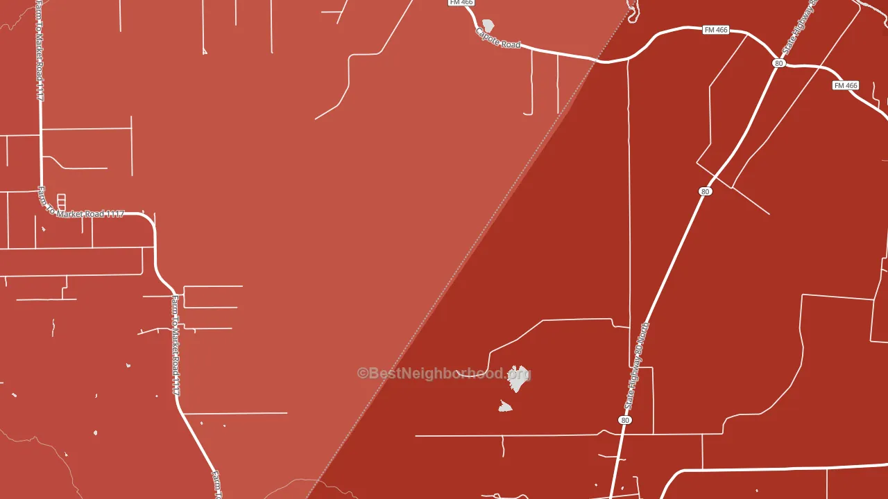 Leesville, TX block-group political-lean map