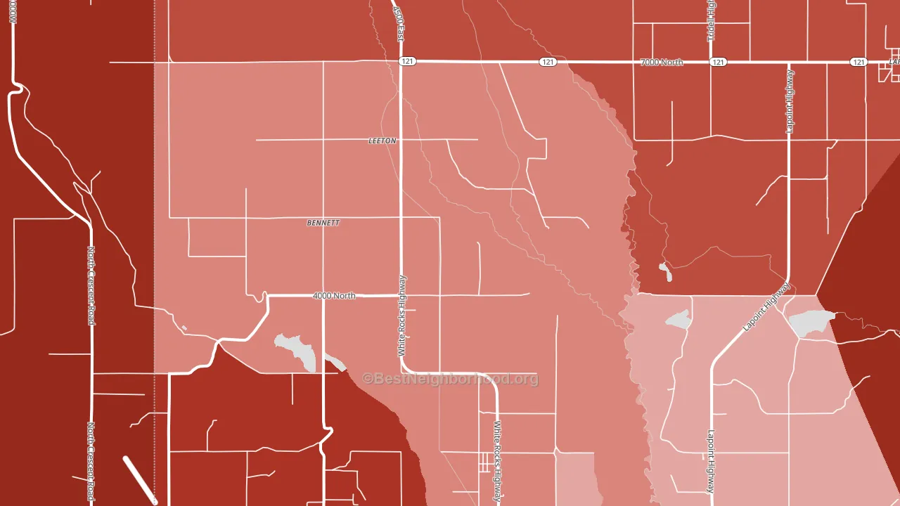 Leeton, UT block-group political-lean map